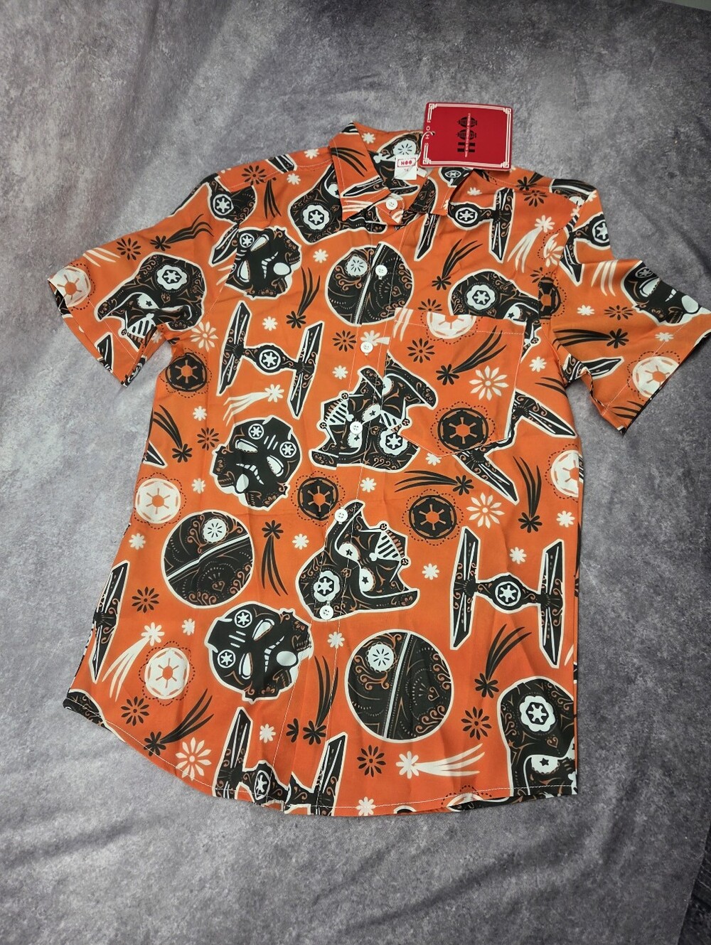 Star Wars Darth Vader XS Button Up Shirt Orange